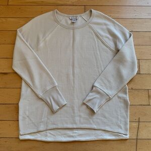 Athleta Coaster Luxe Recover Sweatshirt cream long sleeve pullover top women’s M